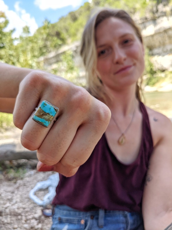 fine silver turquoise ring